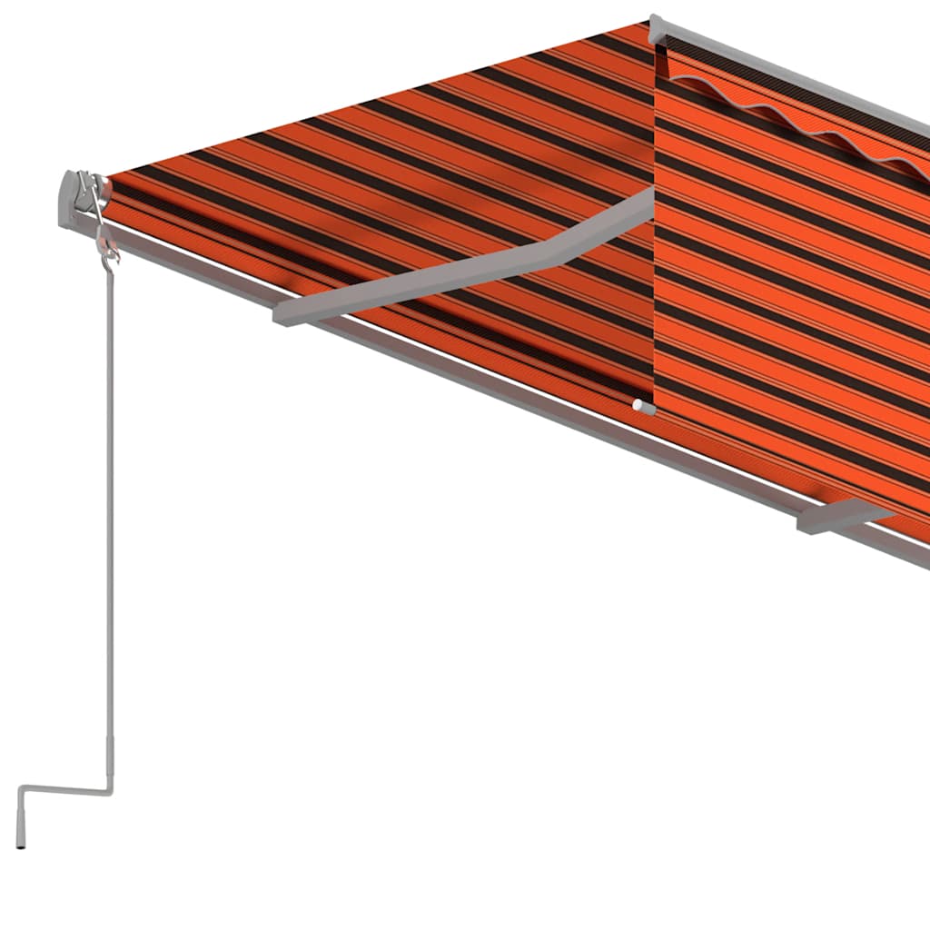 Toldo retrátil manual com estore 4,5x3 m laranja/castanho