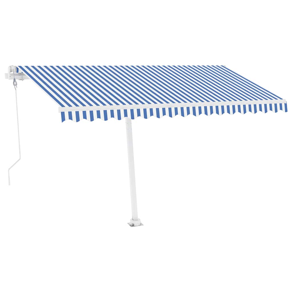 Toldo automático independente 400x300 cm azul e branco
