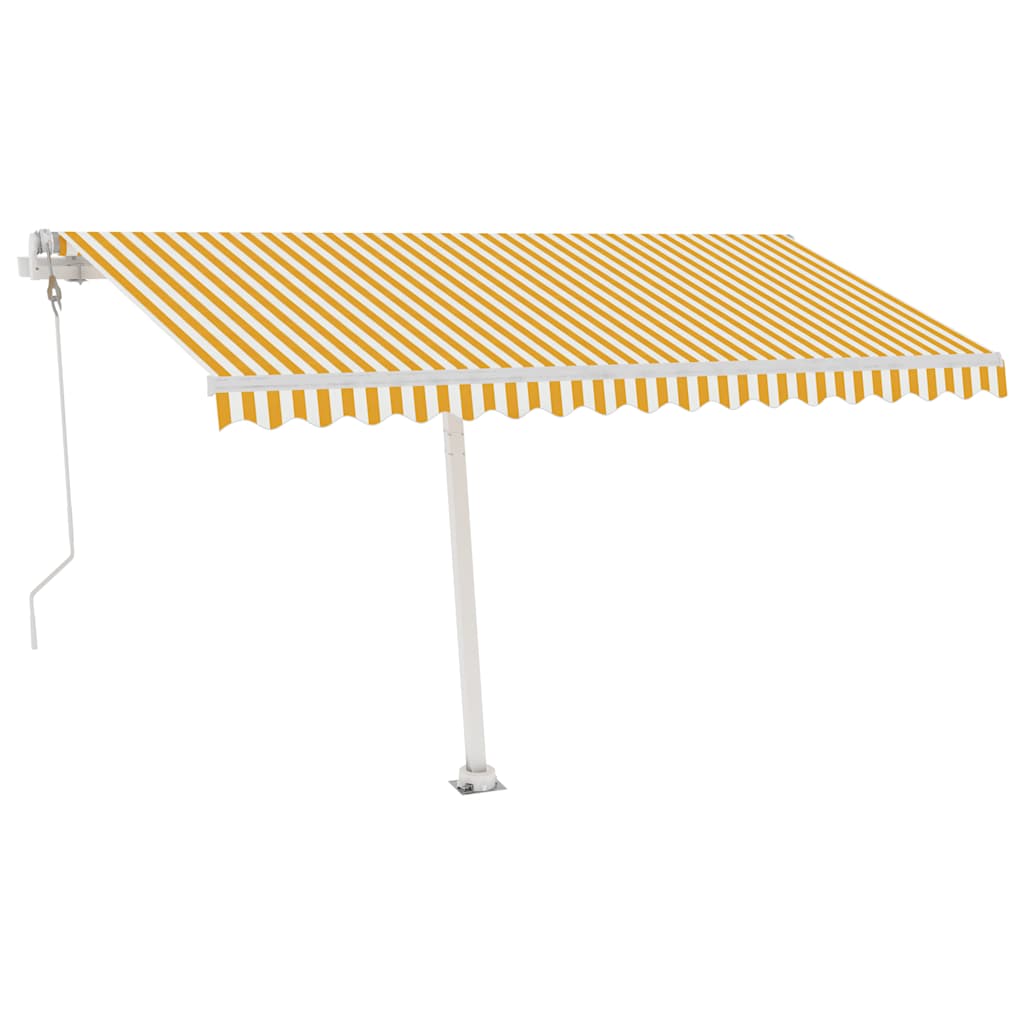 Toldo automático independente 400x300 cm amarelo e branco