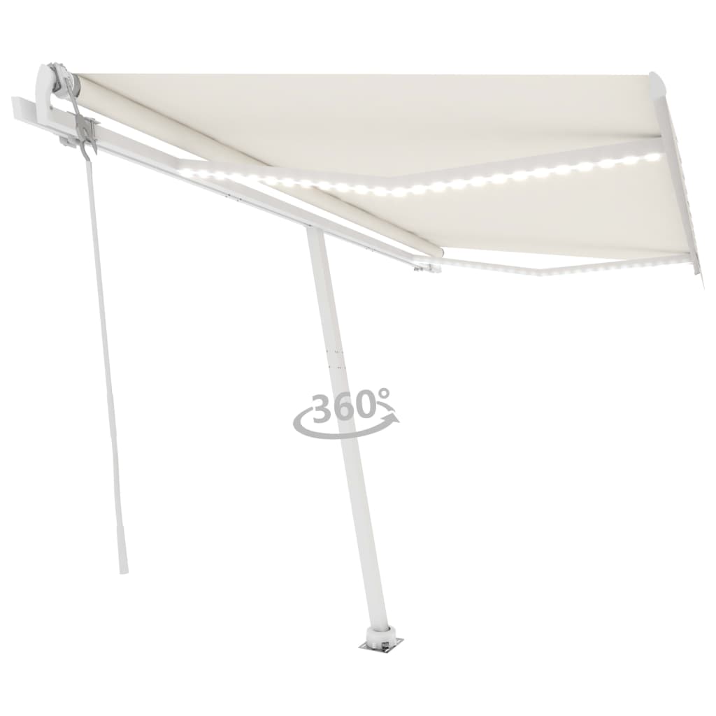 Toldo automático com LED e sensor de vento 450x350 cm cor creme