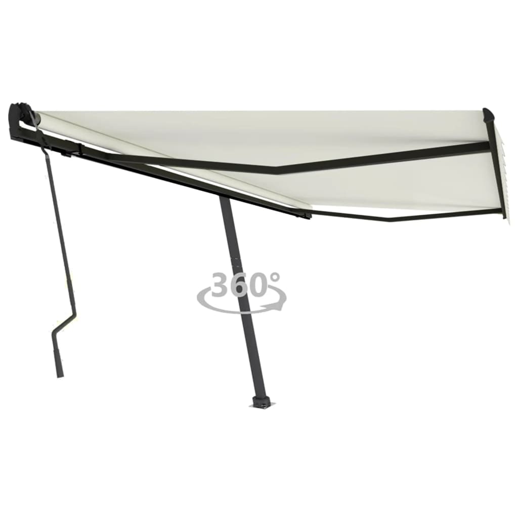 Toldo retrátil manual independente 450x300 cm amarelo e branco