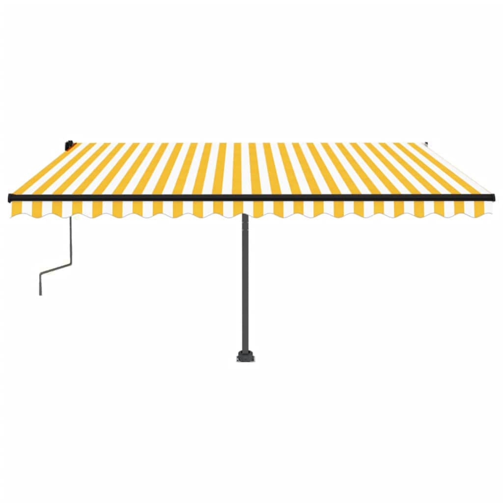 Toldo retrátil manual independente 450x300 cm amarelo e branco