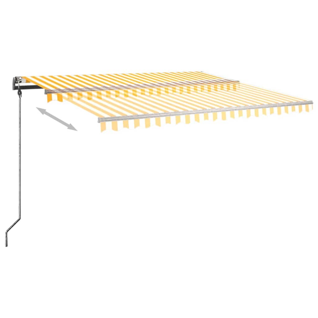 Toldo retrátil manual independente 450x300 cm amarelo e branco