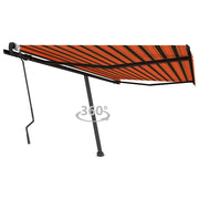 Toldo retrátil manual independente 450x300cm laranja e castanho