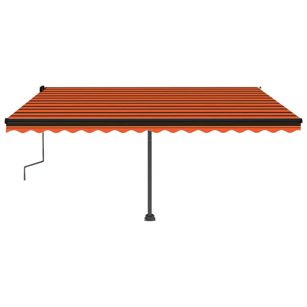 Toldo retrátil manual independente 450x300cm laranja e castanho