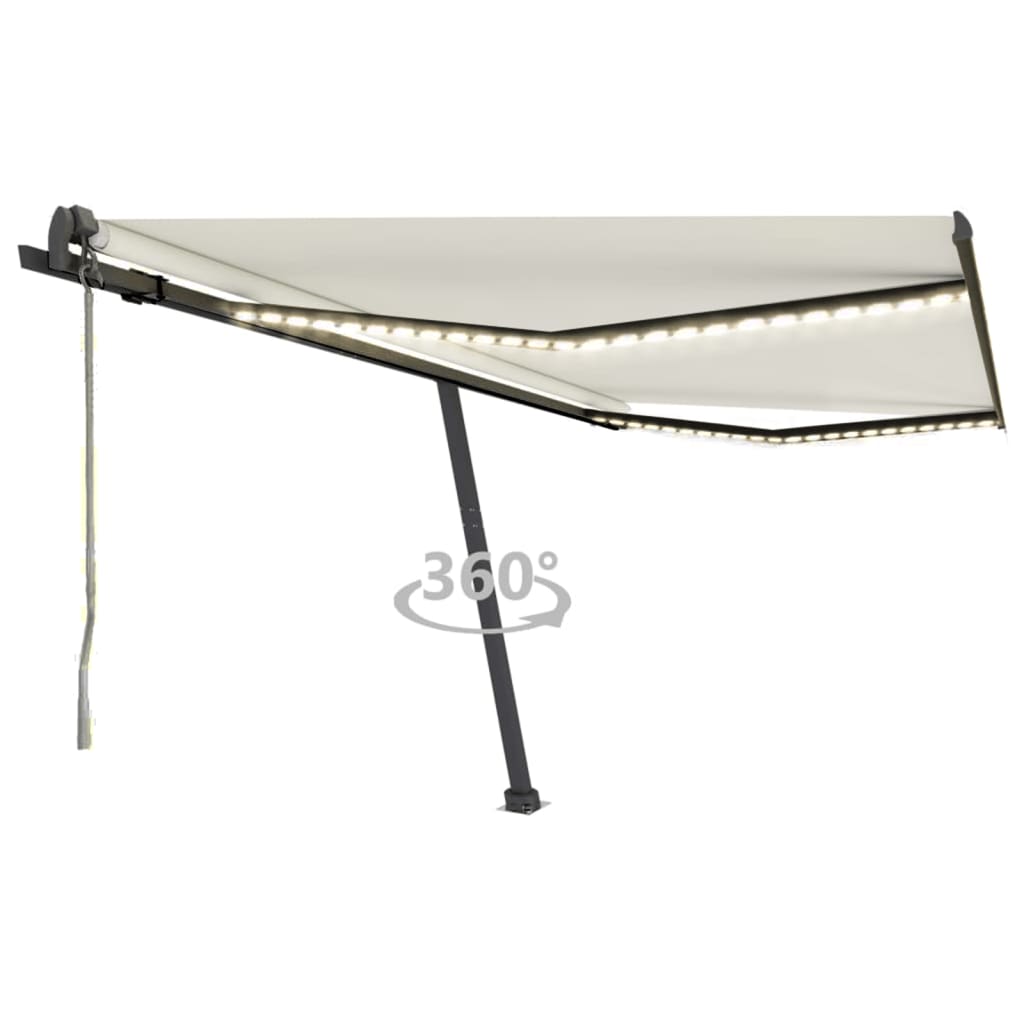 Toldo automático com LED e sensor de vento 400x350 cm cor creme