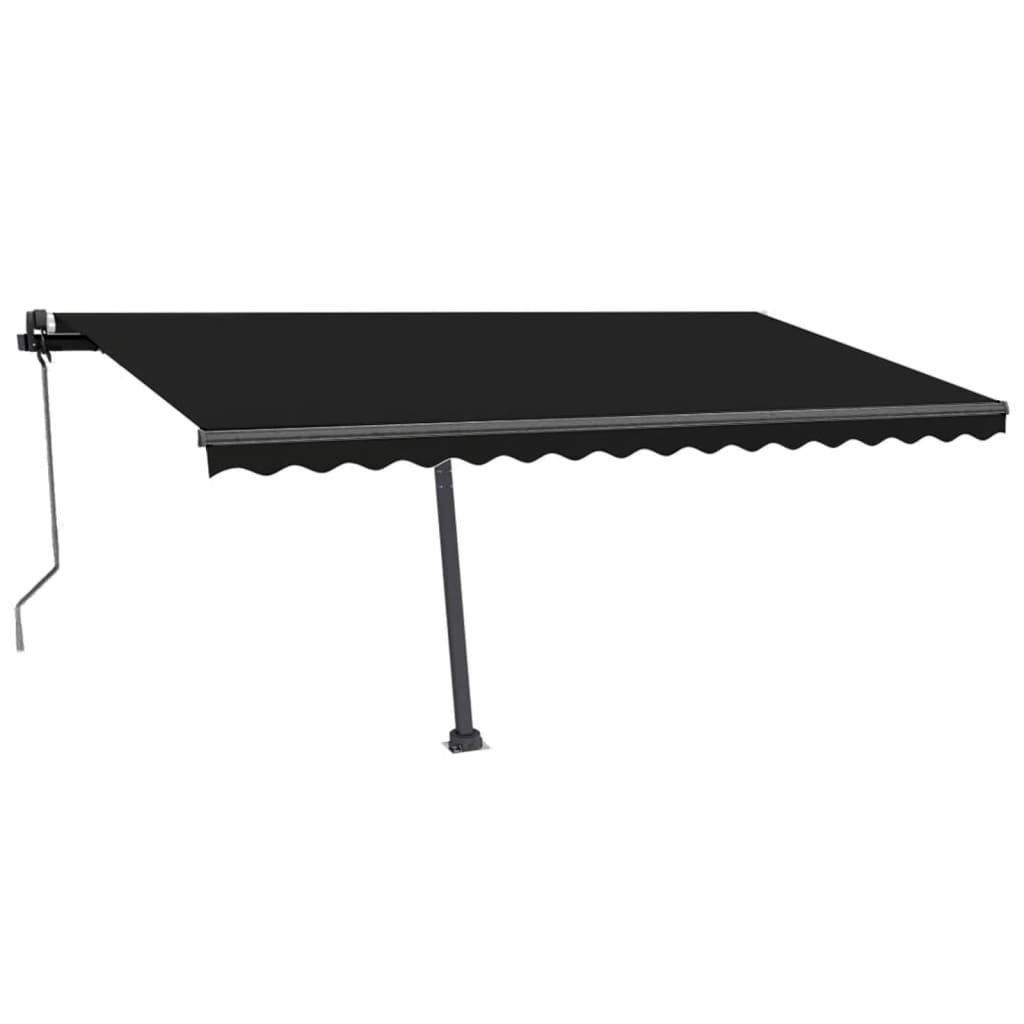 Toldo automático com LED e sensor de vento 400x350 cm antracite