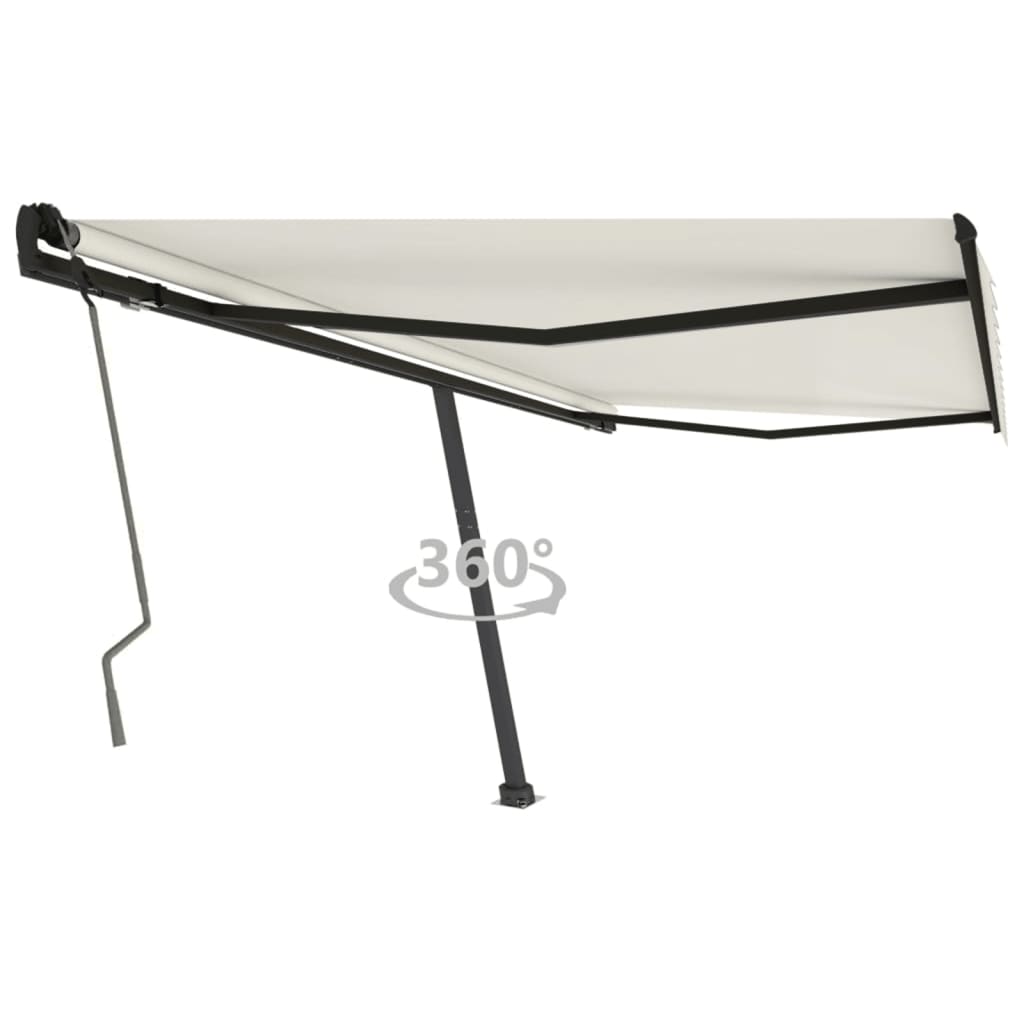 Toldo retrátil manual independente 450x350 cm cor creme