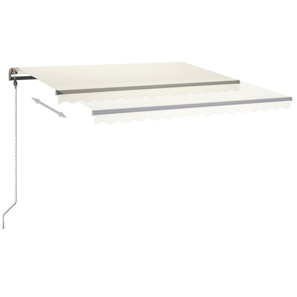 Toldo retrátil manual com LED 450x350 cm cor creme