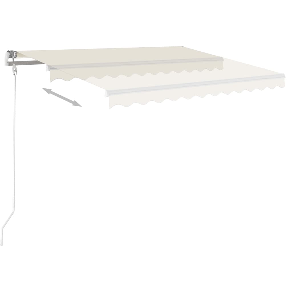 Toldo retrátil automático com postes 4,5x3,5 m cor creme