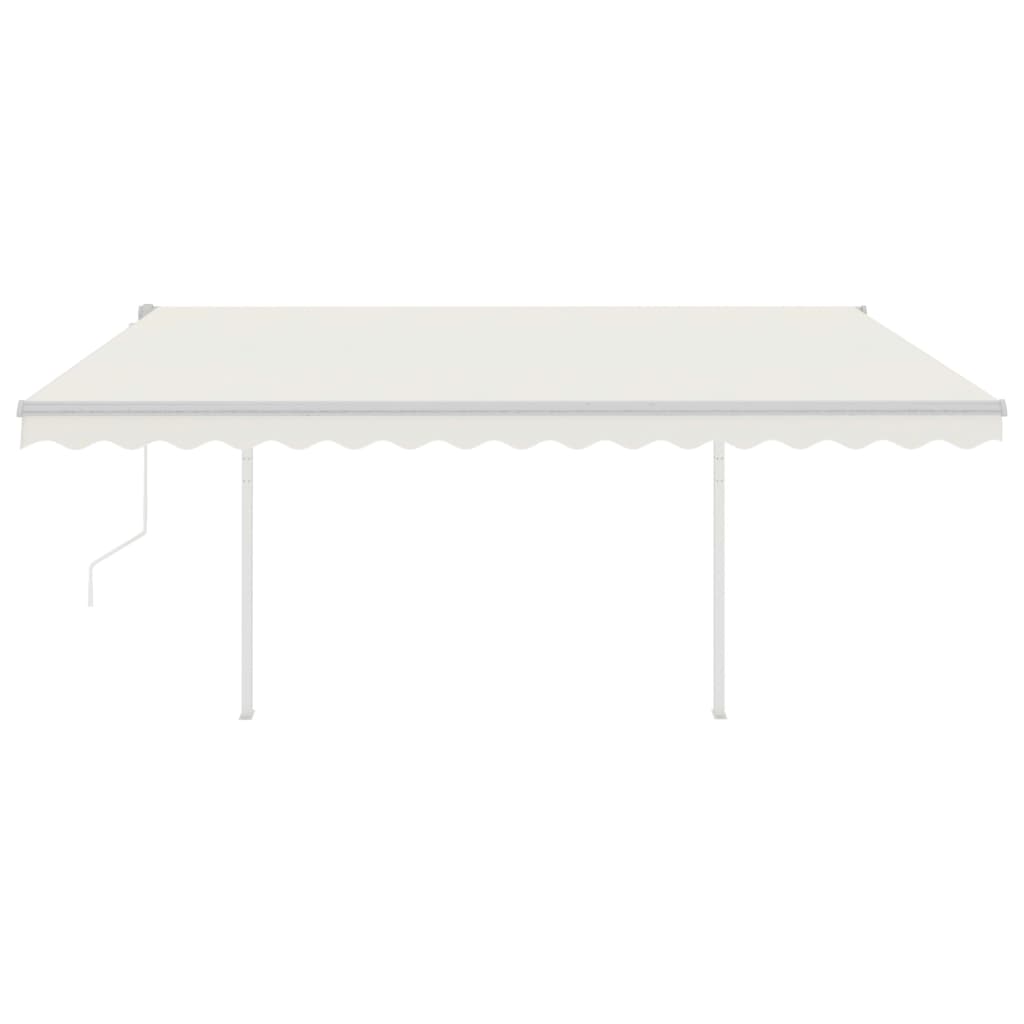 Toldo retrátil automático com postes 4,5x3,5 m cor creme