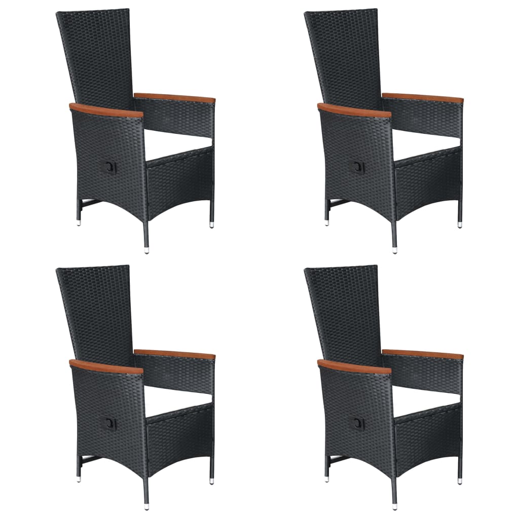 7 pcs conjunto de jantar para jardim vime PE bege