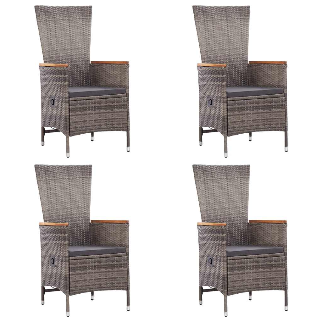 7 pcs conjunto de jantar para jardim vime PE bege