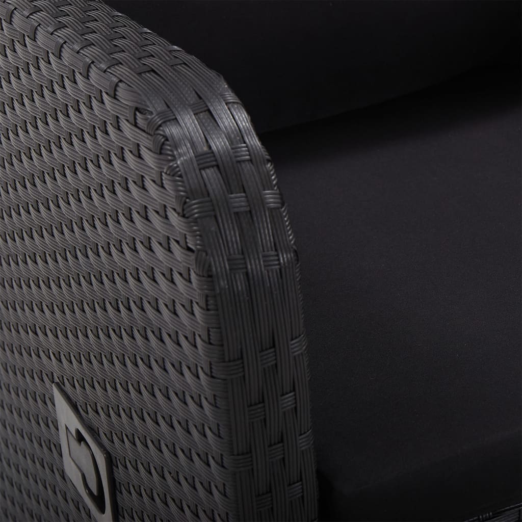 5 pcs conjunto de jantar para jardim preto