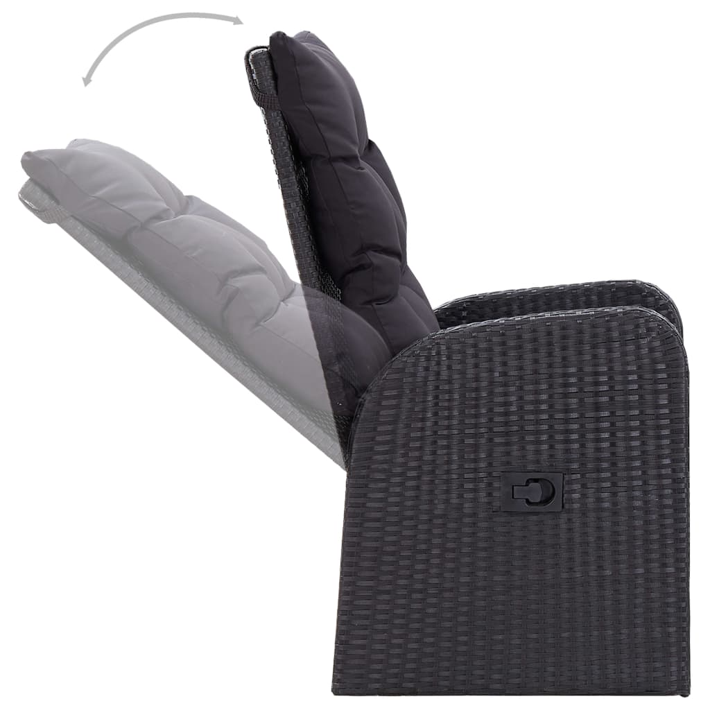 5 pcs conjunto de jantar para jardim cinzento