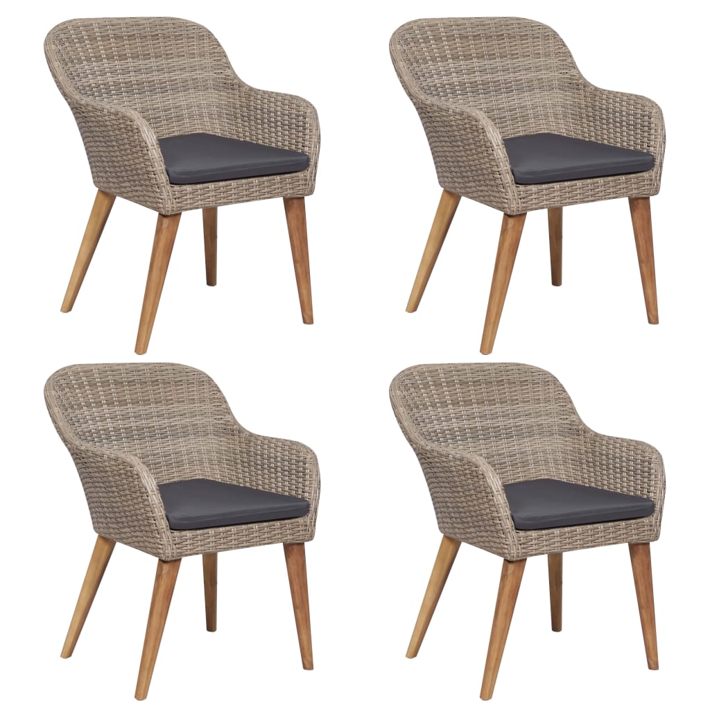 5 pcs conjunto de jantar para jardim bege