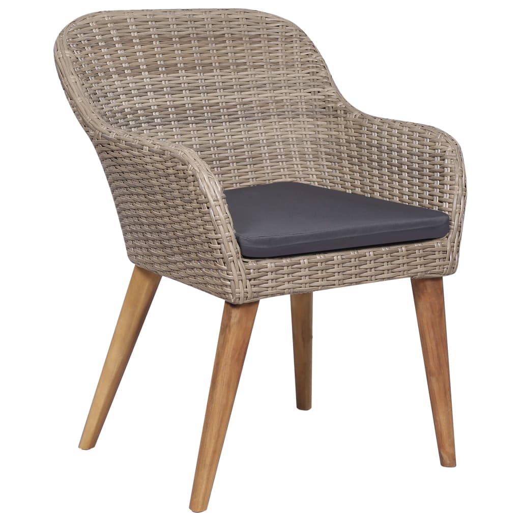 5 pcs conjunto de jantar para jardim bege