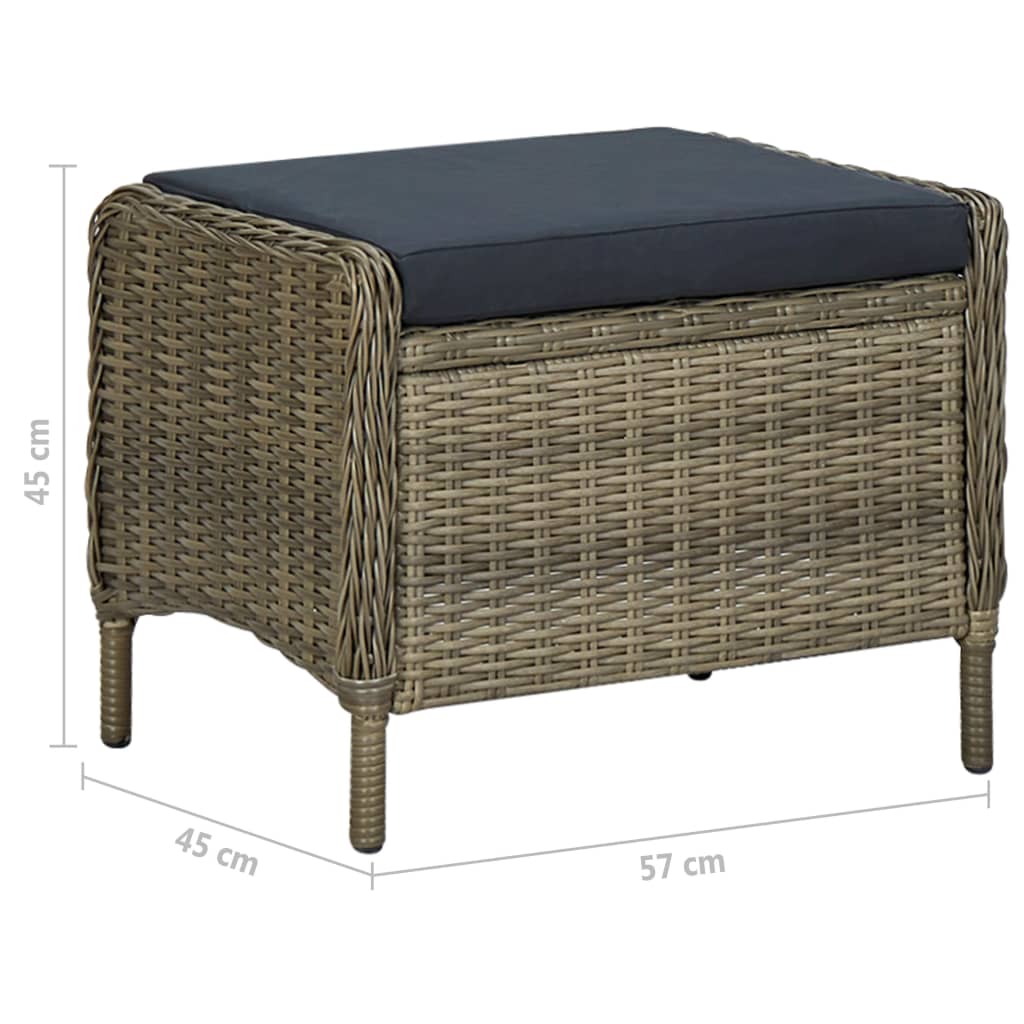 5 pcs conjunto de jantar para jardim cinzento-escuro