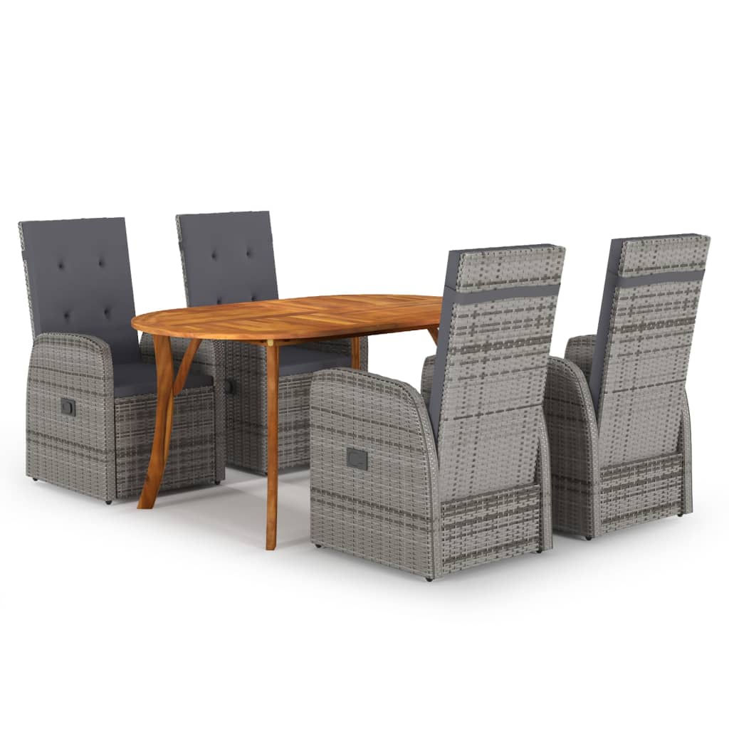 7 pcs conjunto de jantar para jardim bege