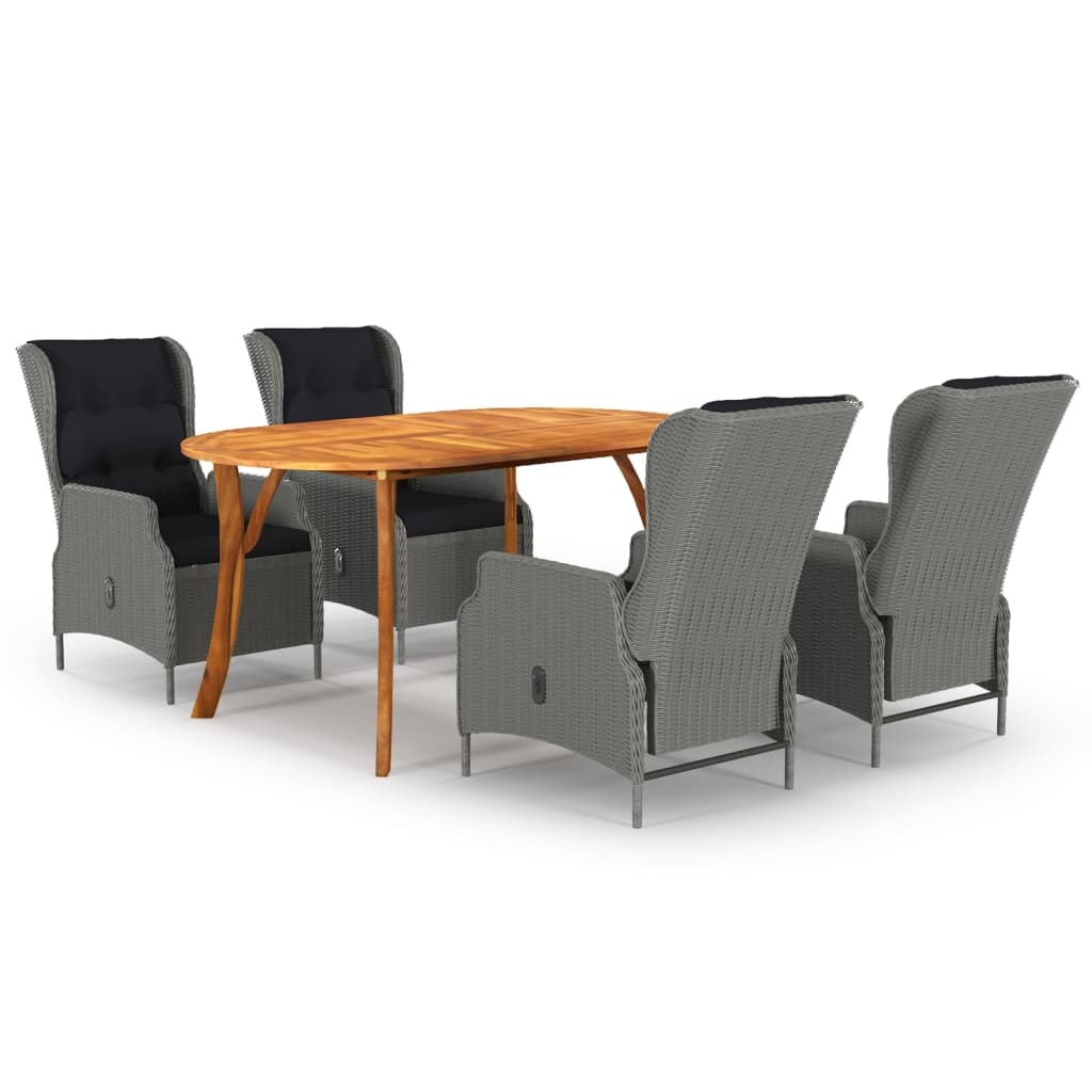 7 pcs conjunto de jantar para jardim bege