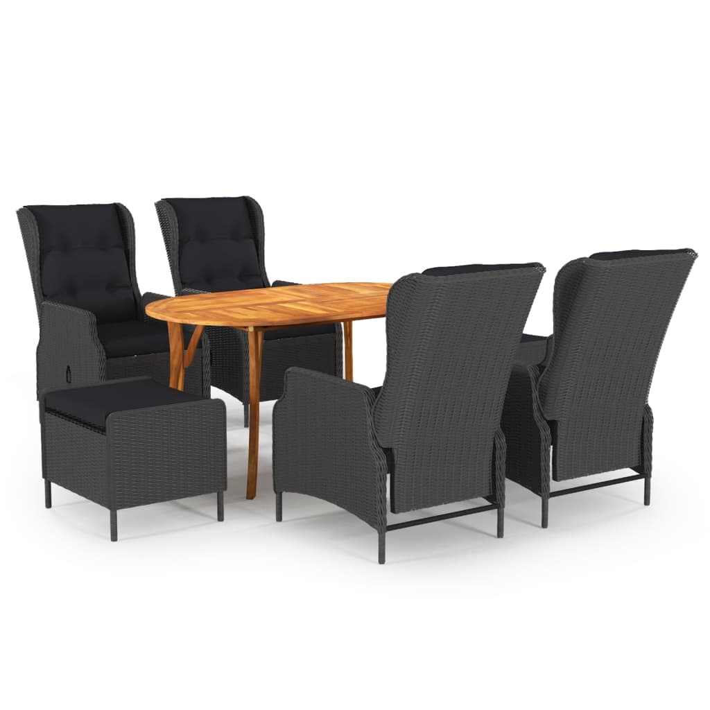 7 pcs conjunto de jantar para jardim bege