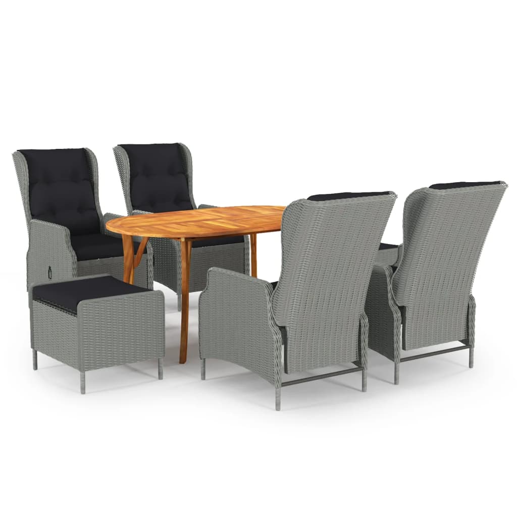 7 pcs conjunto de jantar para jardim bege