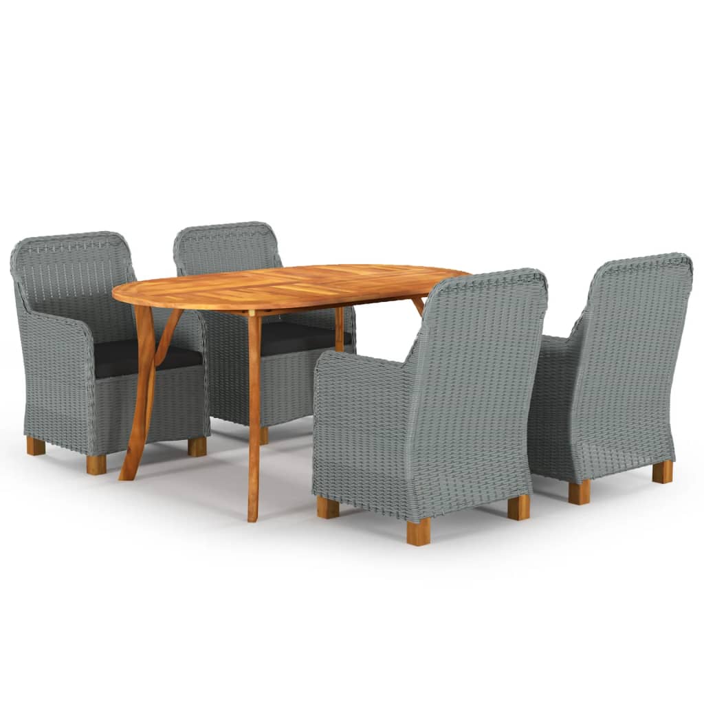 7 pcs conjunto de jantar para jardim bege