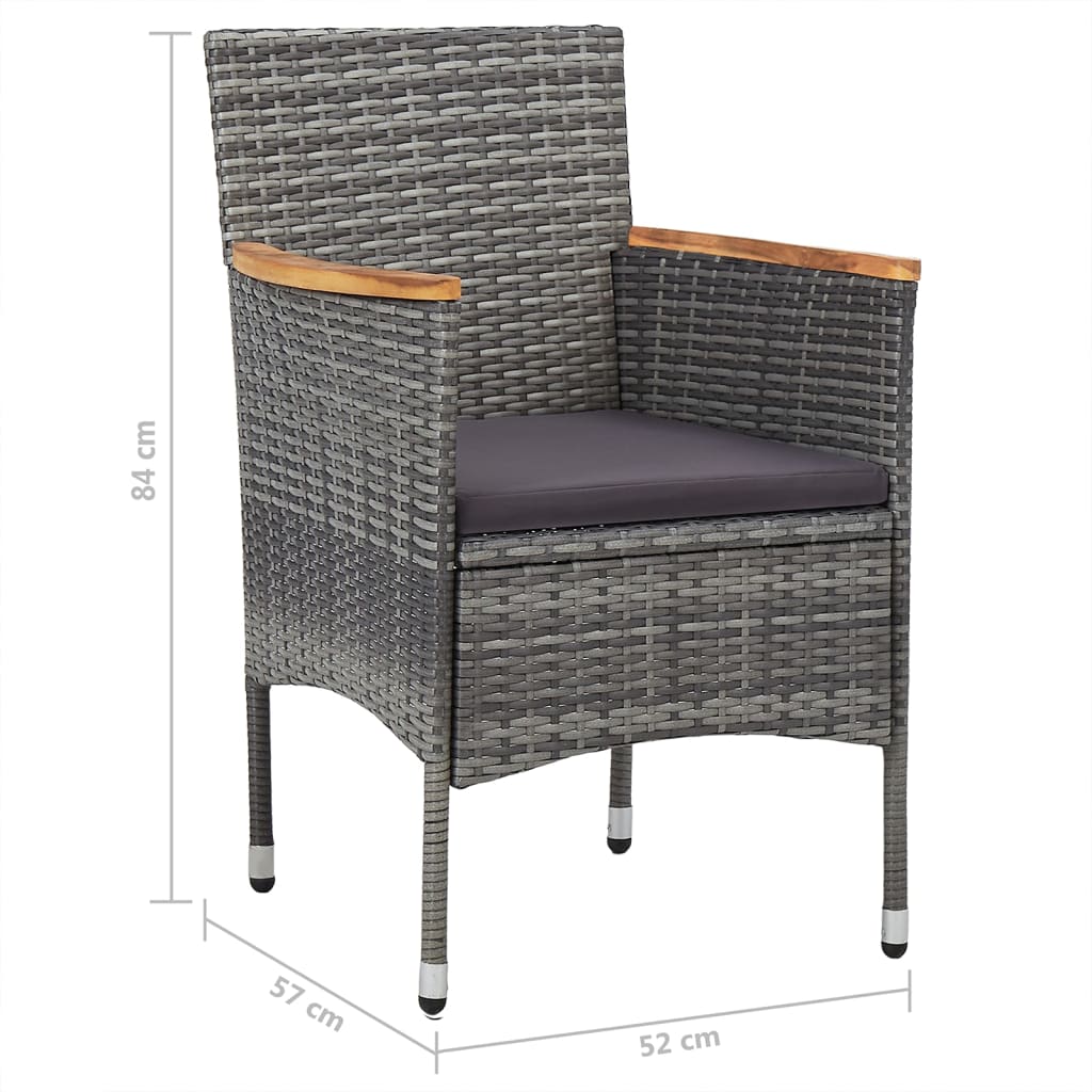 7 pcs conjunto de jantar para jardim bege