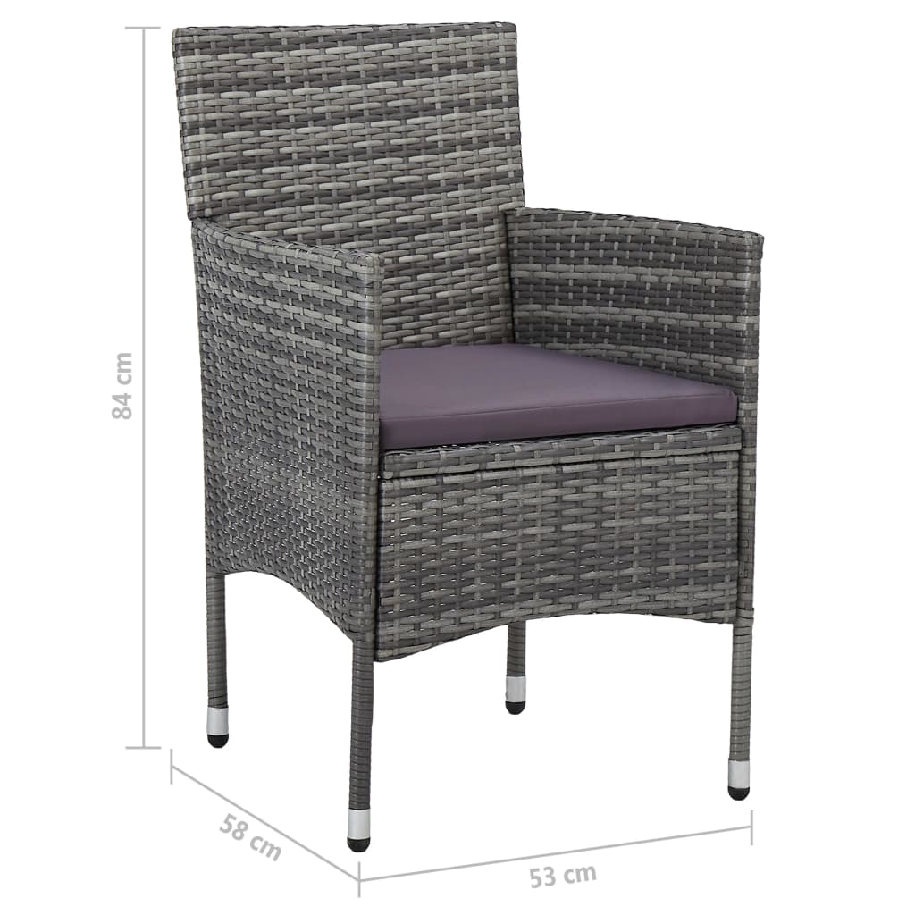 7 pcs conjunto de jantar para jardim bege