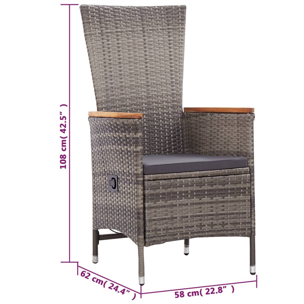 7 pcs conjunto de jantar para jardim bege