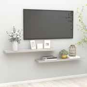 Prateleiras de parede 2 pcs 120x23,5x3,8cm MDF cinzento-cimento