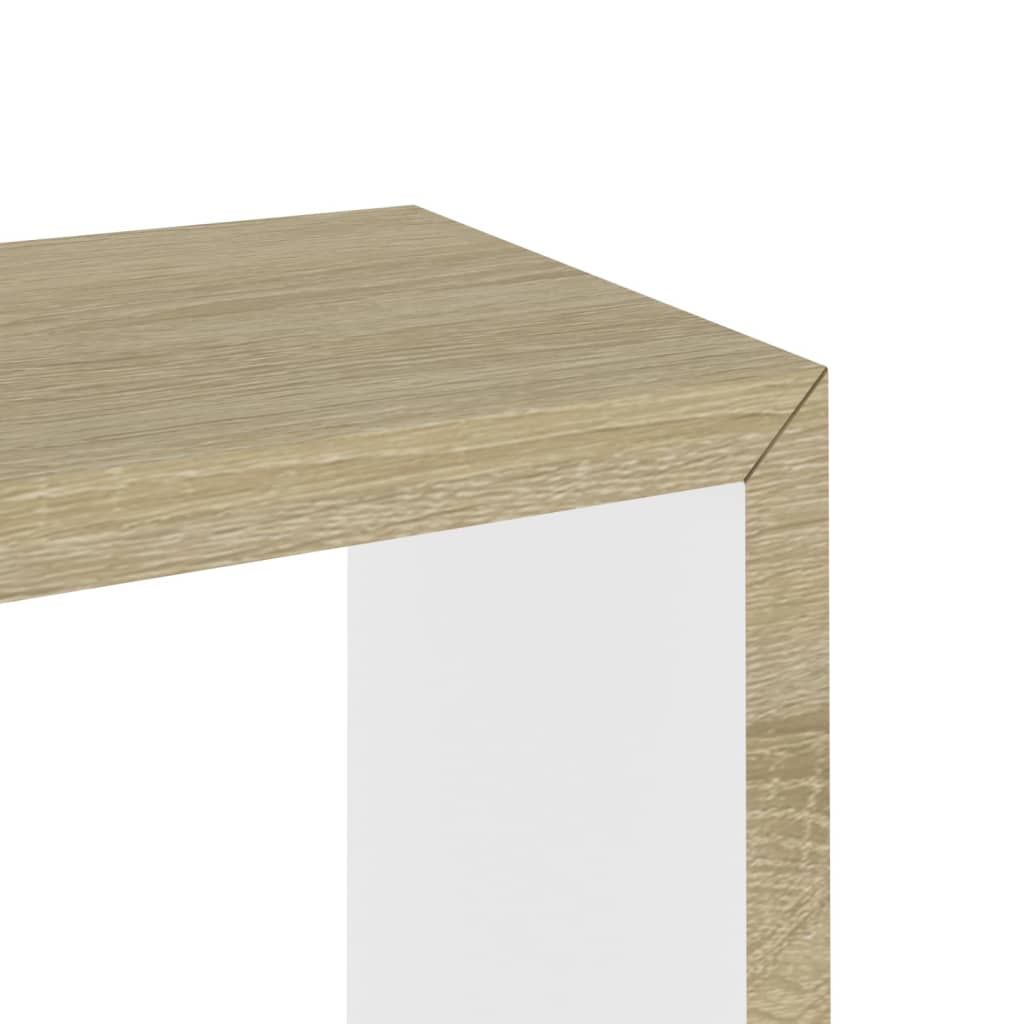 Prateleiras parede forma de cubo 3pcs cm branco/carvalho sonoma