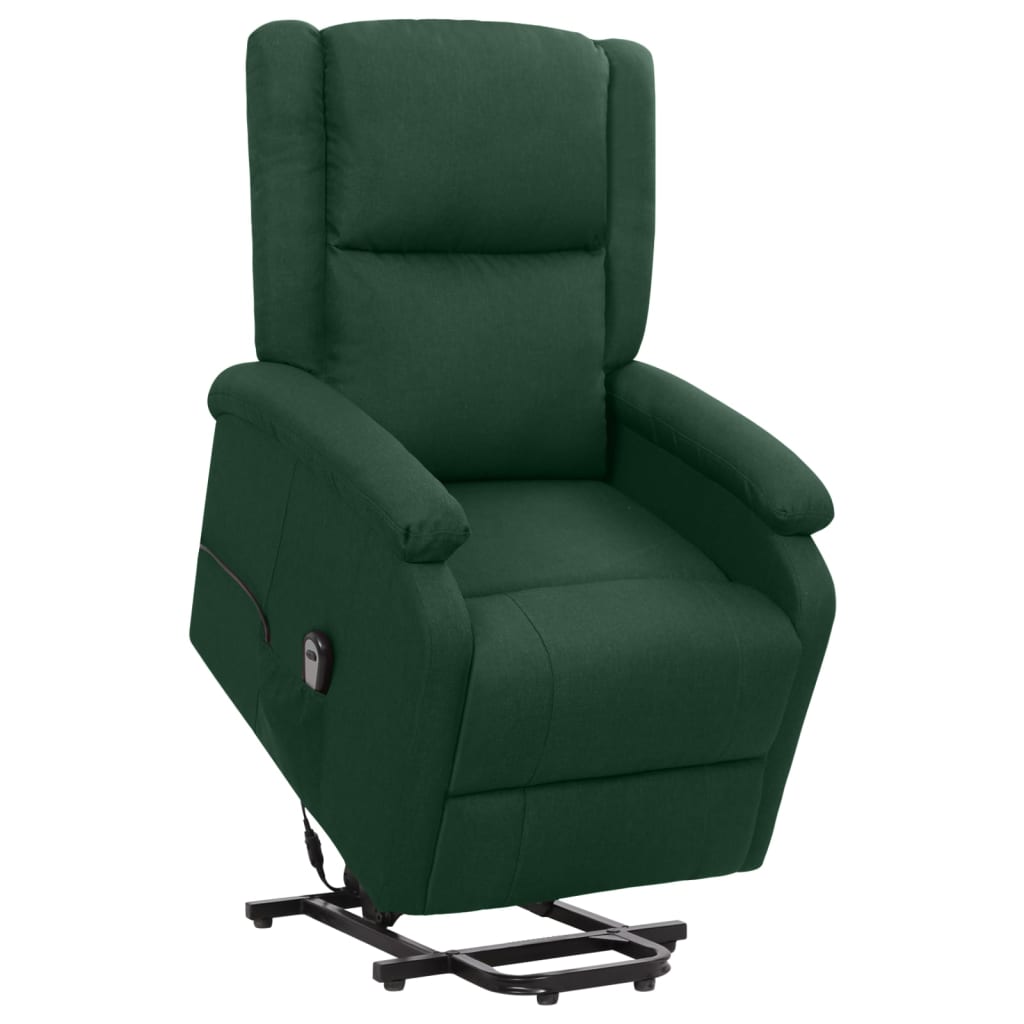 Poltrona elevatória tecido verde-escuro