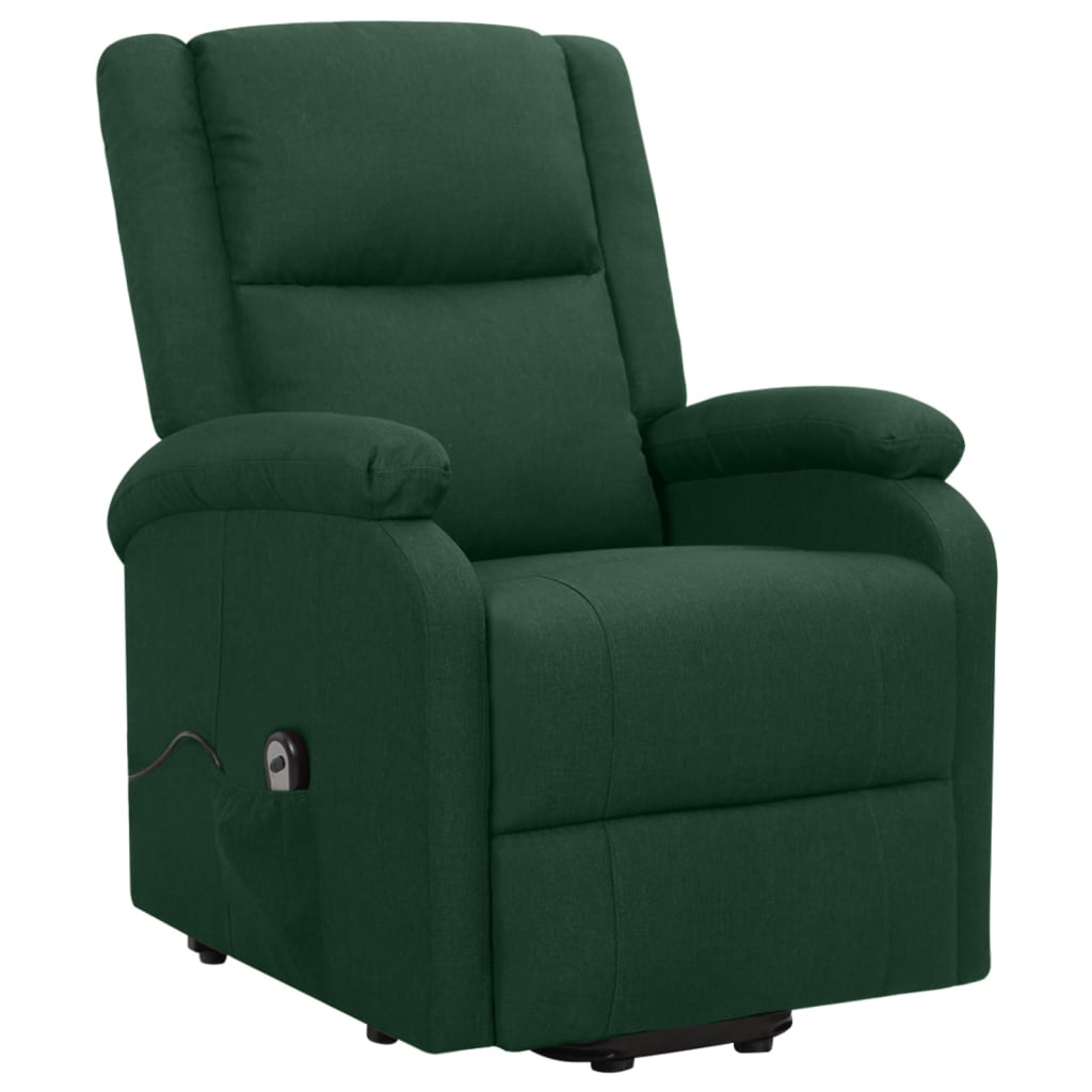 Poltrona elevatória tecido verde-escuro