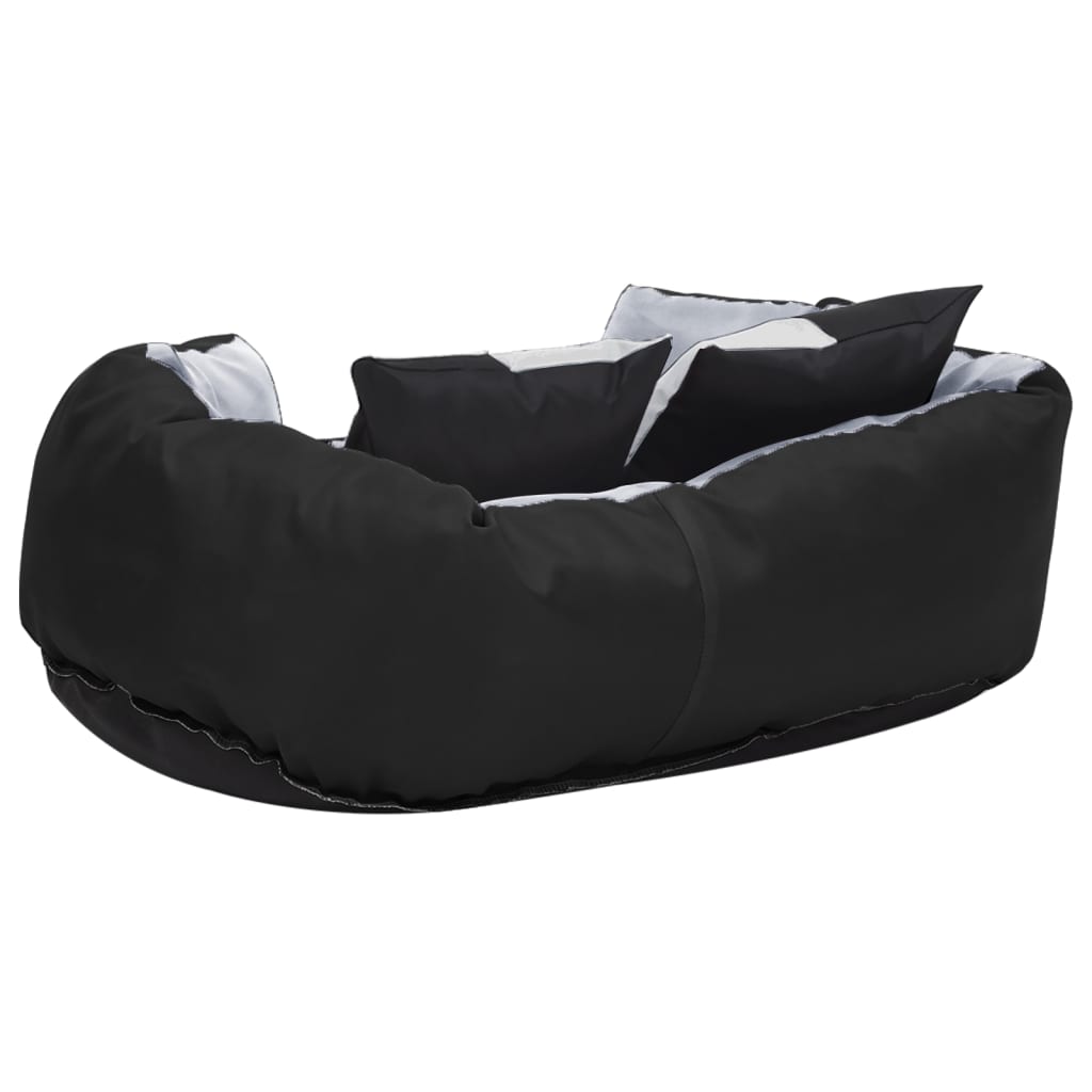 Almofadão p/ cães reversível e lavável 150x120x25cm cinza/preto