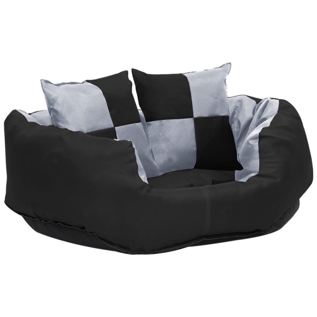 Almofadão p/ cães reversível e lavável 150x120x25cm cinza/preto