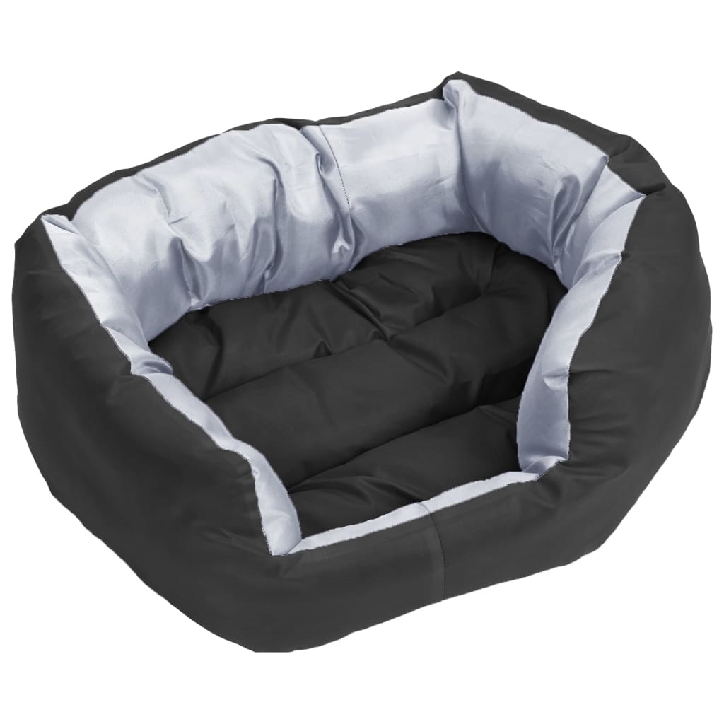 Almofadão p/ cães reversível e lavável 150x120x25cm cinza/preto