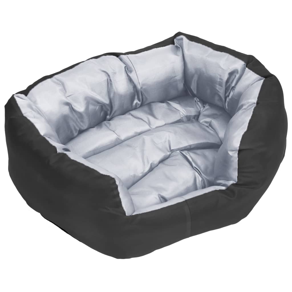 Almofadão p/ cães reversível e lavável 150x120x25cm cinza/preto