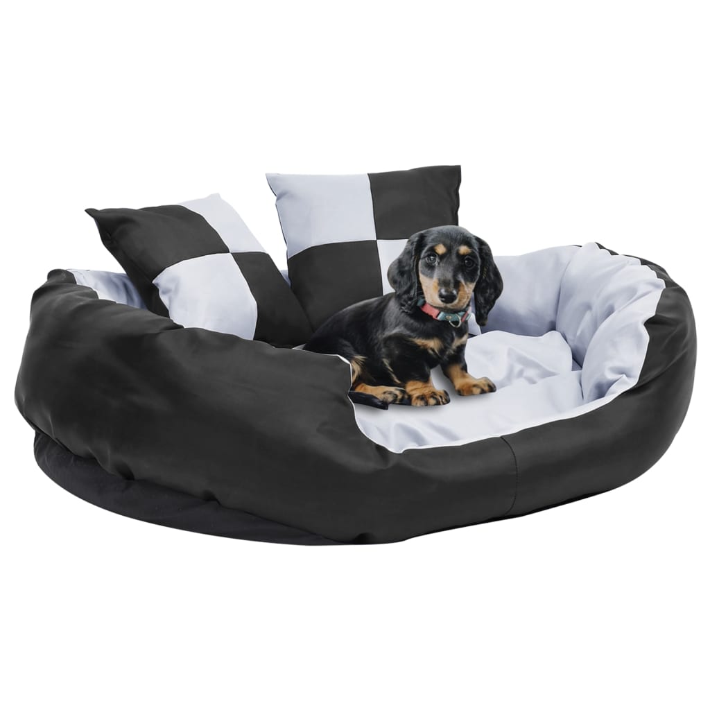Almofadão p/ cães reversível e lavável 150x120x25cm cinza/preto