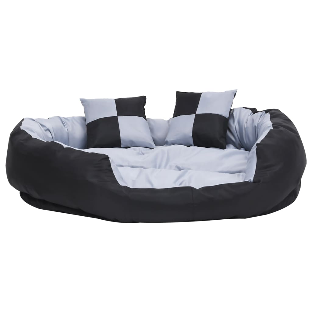 Almofadão p/ cães reversível e lavável 150x120x25cm cinza/preto