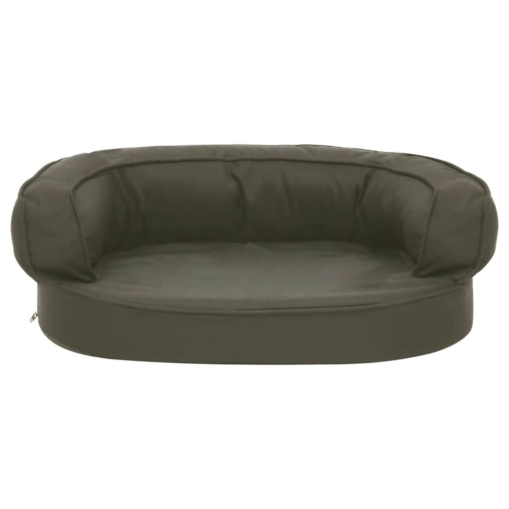 Cama p/ cães ergonómica 75x53cm aspeto linho cinzento-escuro