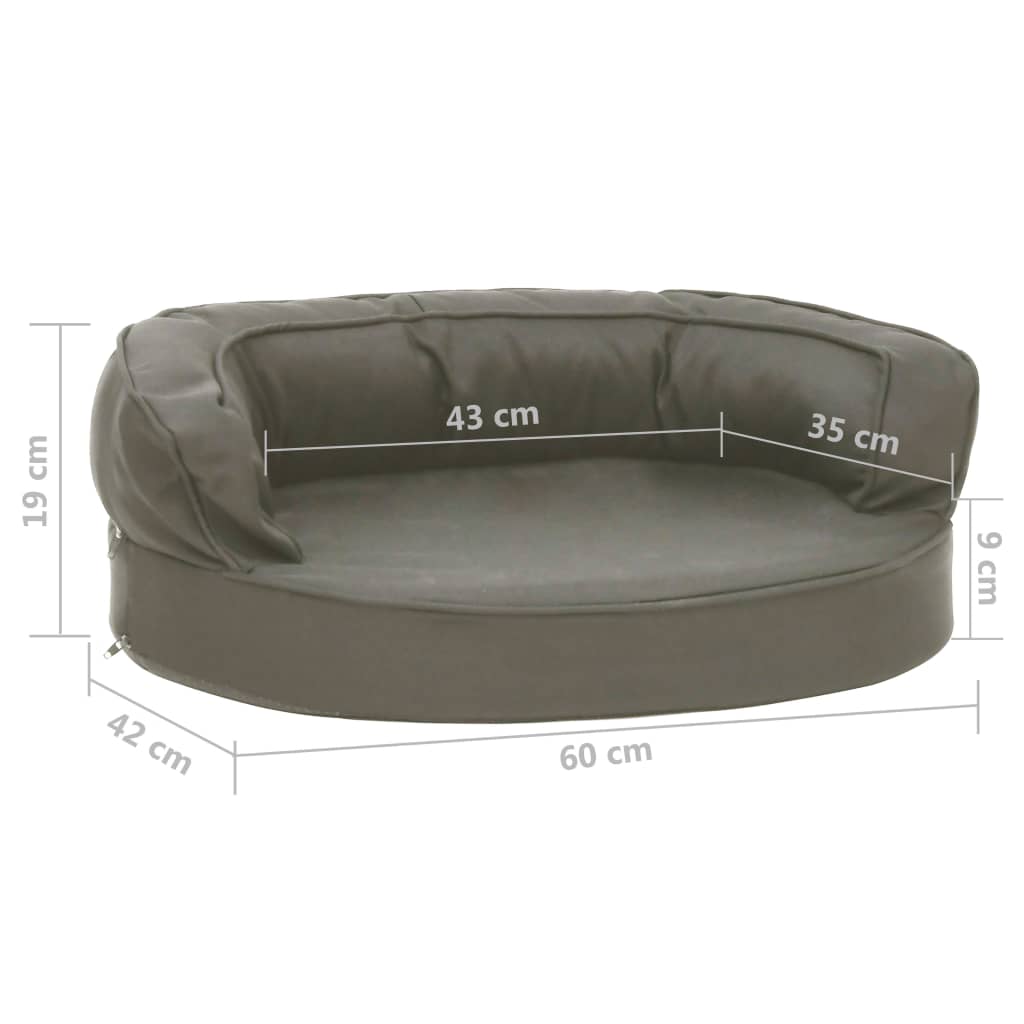 Cama p/ cães ergonómica 75x53cm aspeto linho cinzento-escuro