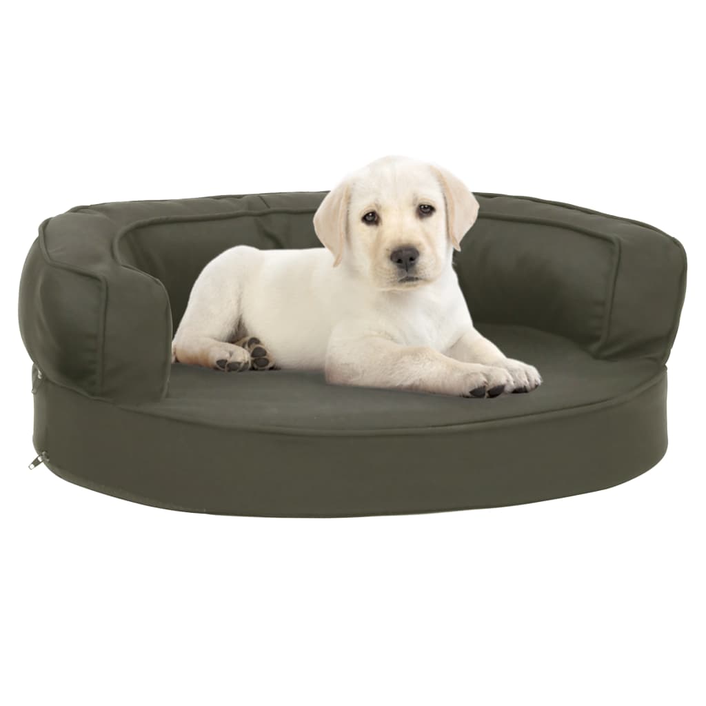 Cama p/ cães ergonómica 75x53cm aspeto linho cinzento-escuro