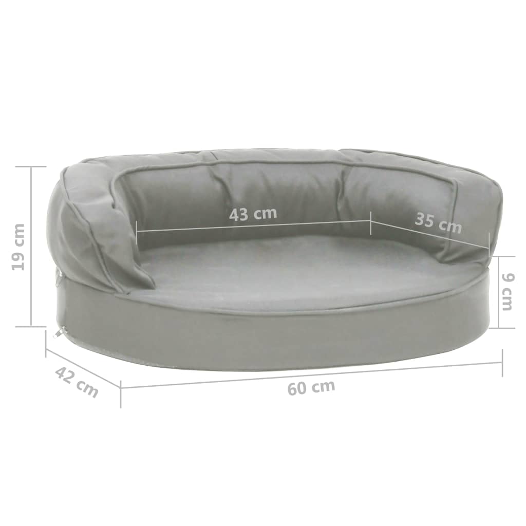 Cama p/ cães ergonómica 75x53cm aspeto linho cinzento-escuro