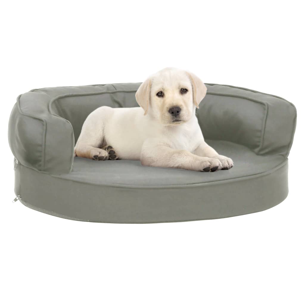 Cama p/ cães ergonómica 75x53cm aspeto linho cinzento-escuro