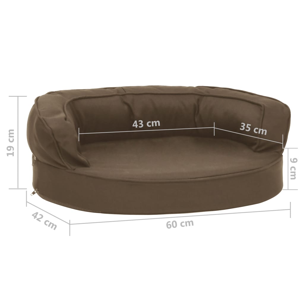 Cama p/ cães ergonómica 75x53cm aspeto linho cinzento-escuro