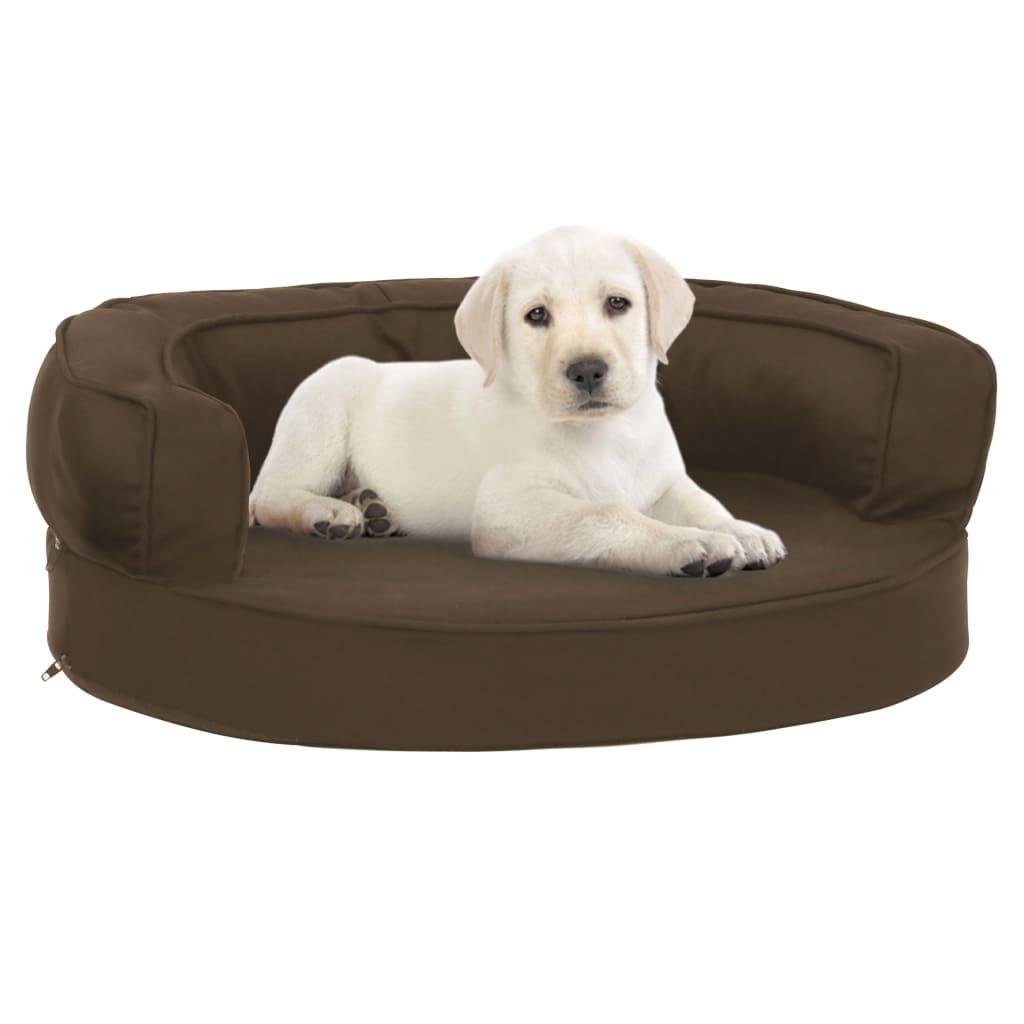 Cama p/ cães ergonómica 75x53cm aspeto linho cinzento-escuro