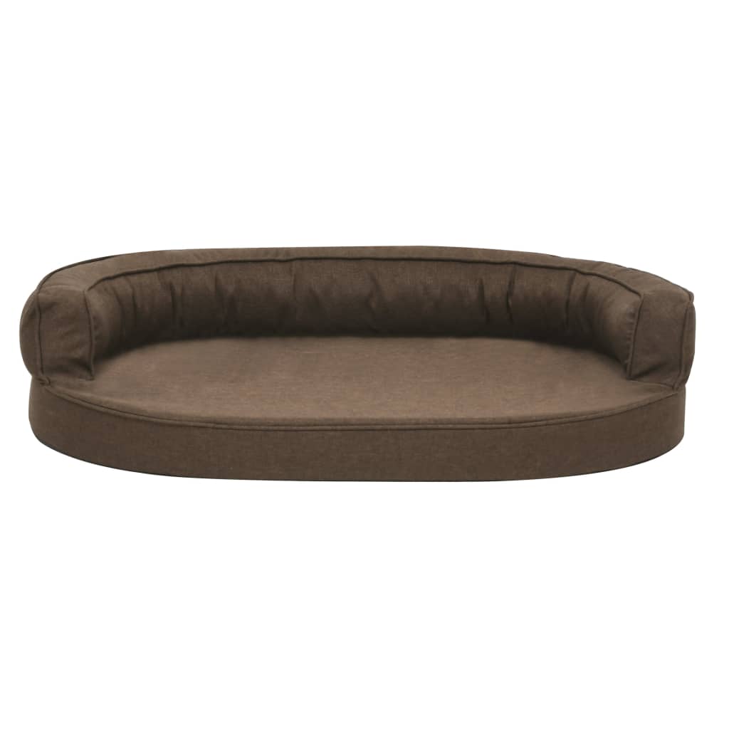 Cama p/ cães ergonómica 75x53cm aspeto linho cinzento-escuro