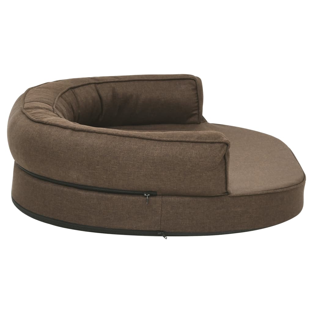 Cama p/ cães ergonómica 75x53cm aspeto linho cinzento-escuro