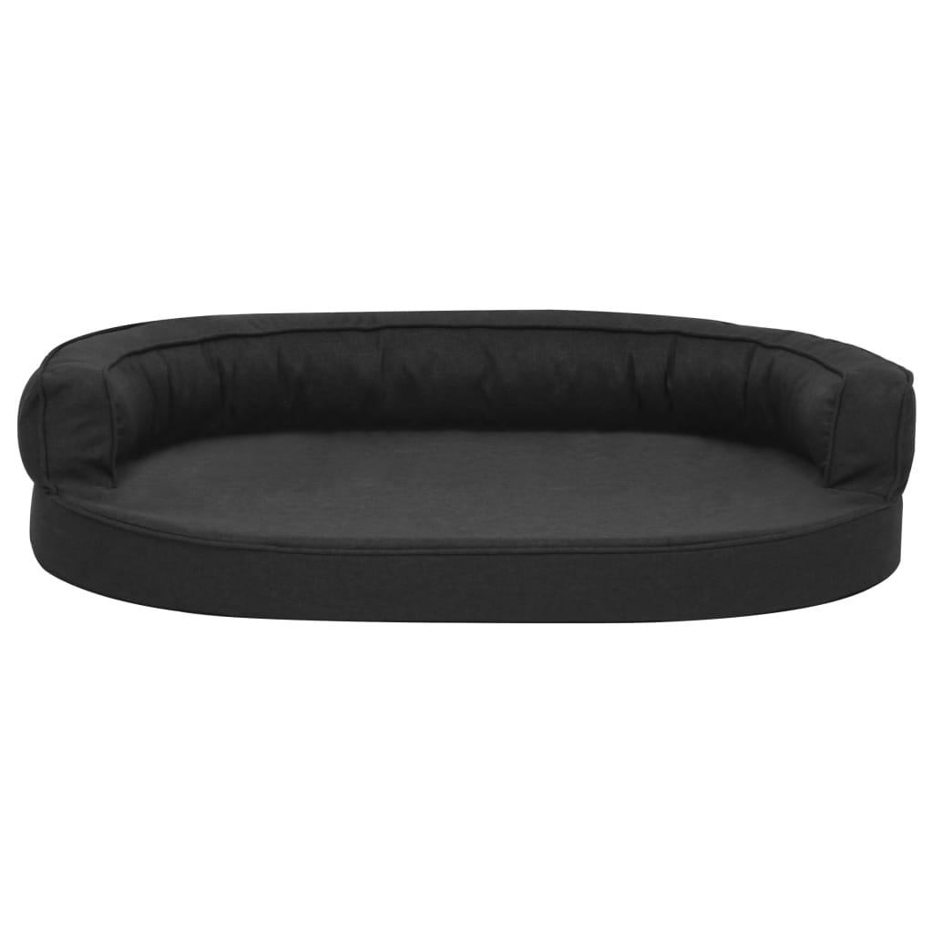 Cama p/ cães ergonómica 75x53cm aspeto linho cinzento-escuro